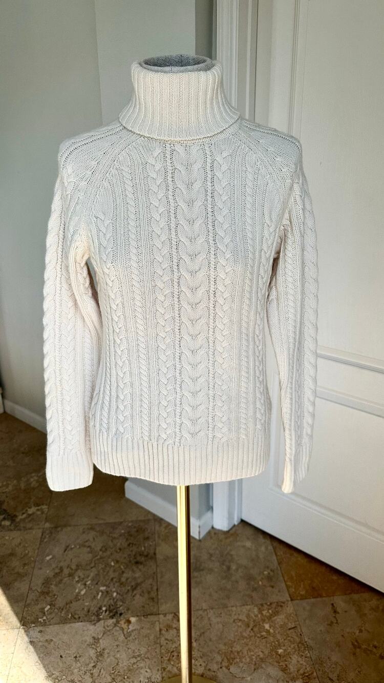 Women's Brooks Brothers cashmere/wool cable-knit turtleneck sweater Sz S